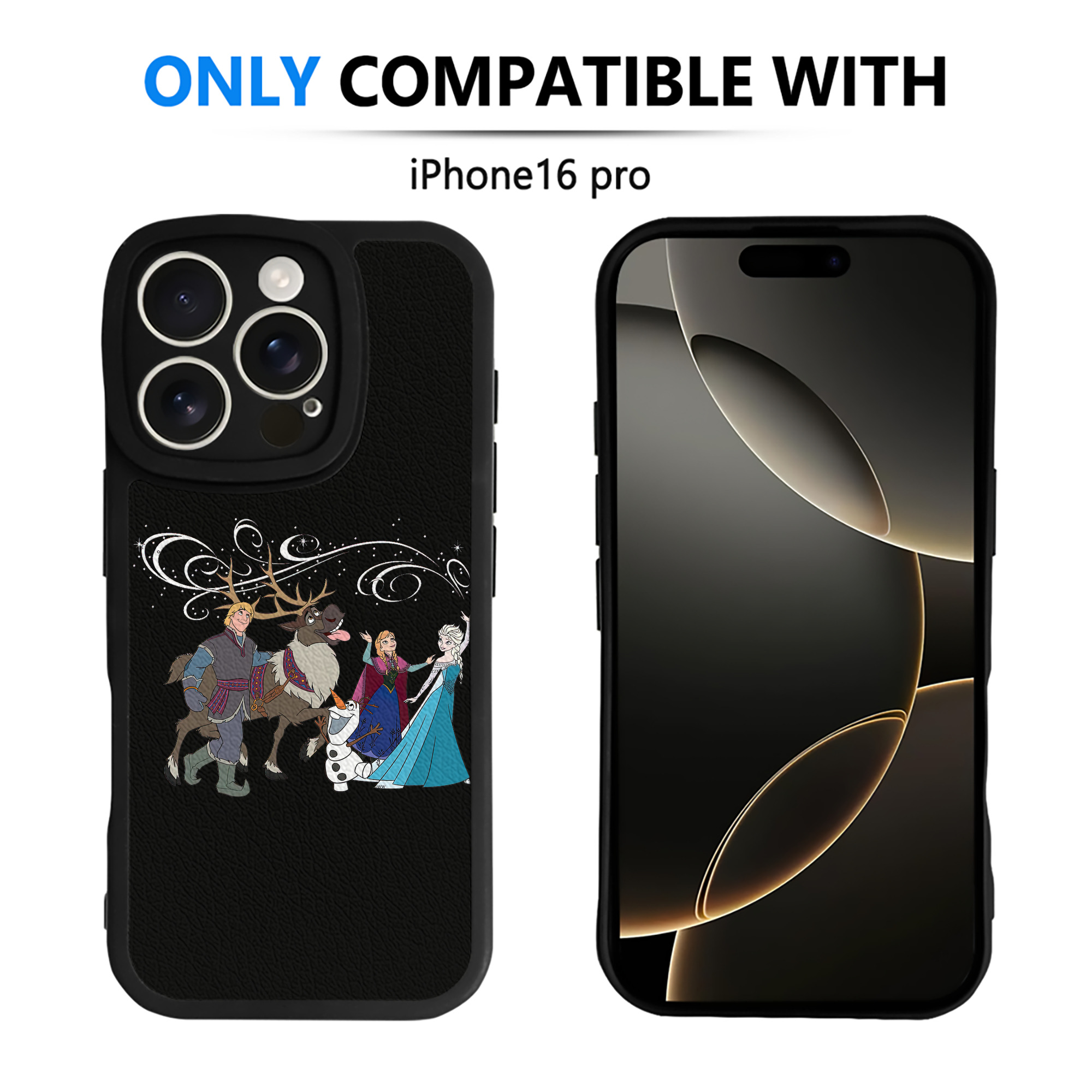 （画像用） アナと雪の女王 アンナ エルサ Frozen Anna Elsa 【iPhone 16シリーズ対応】シリコンスマホケース（レザー調） 材質：シリコン